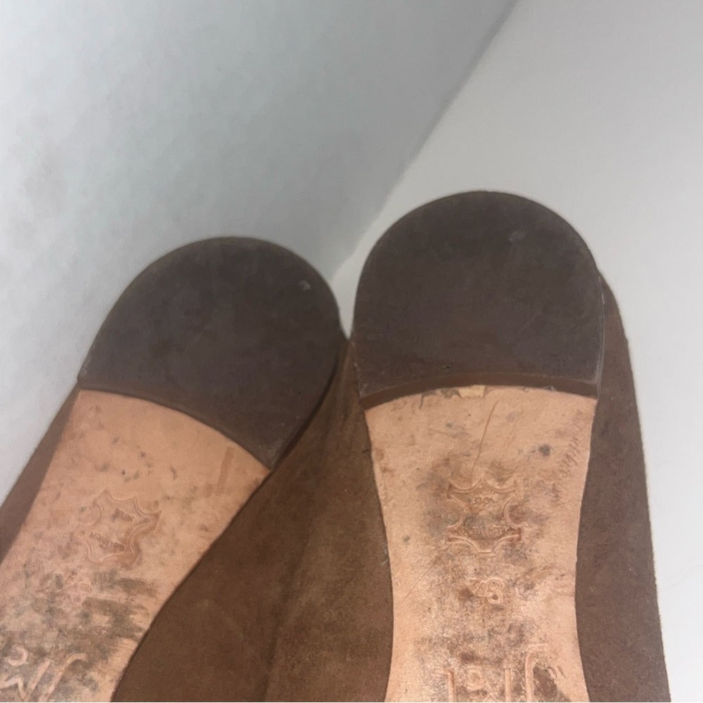 J McLaughlin Mallory brown Tortoise Suede Pointed Toe Flats Size 8.5 - Picture 10 of 11